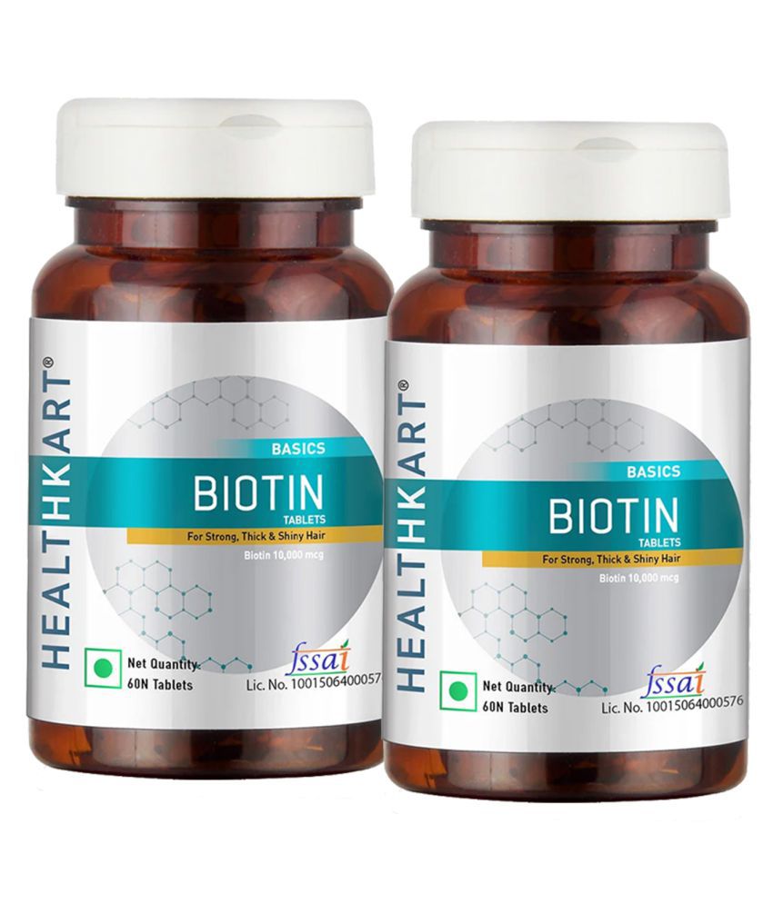HealthKart Biotin 10000mcg, Supplement for Hair Growth, Strong Hair and  Glowing Skin, Fights Nail Brittleness, 120 Biotin Tablets: Buy HealthKart  Biotin 10000mcg, Supplement for Hair Growth, Strong Hair and Glowing Skin,  Fights