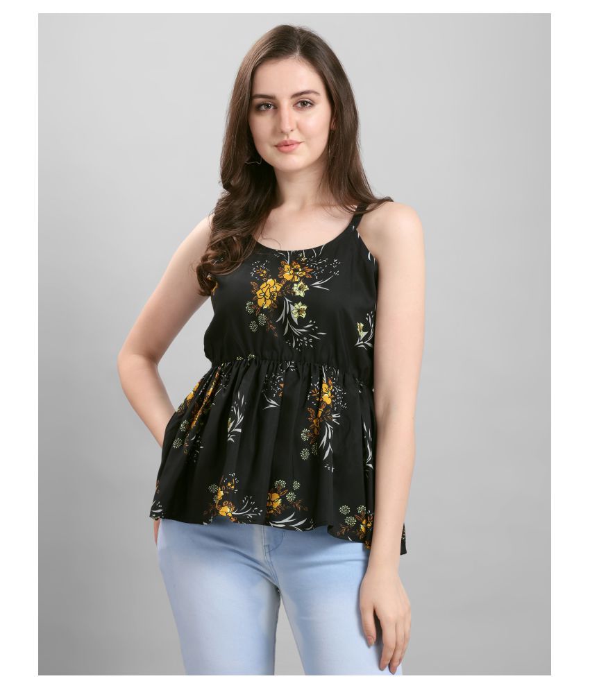     			Selvia Crepe Peplum Tops - Multicolor