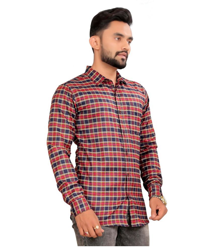 TK FASHION Cotton Blend Blue Shirt - Buy TK FASHION Cotton Blend Blue ...