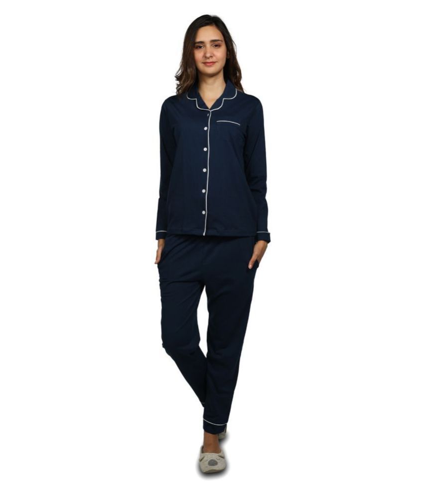     			Nite Flite Cotton Nightsuit Sets - Blue