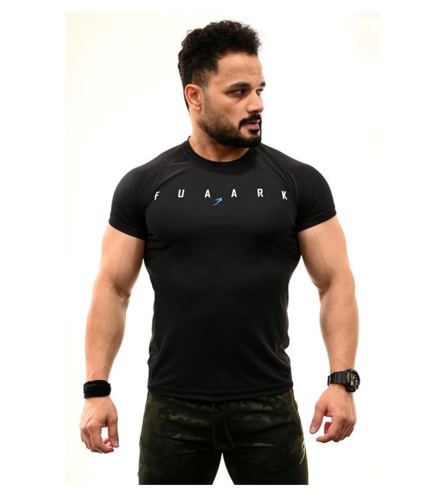     			Fuaark - Black Polyester Regular Fit Men's Compression T-Shirt ( Pack of 1 )