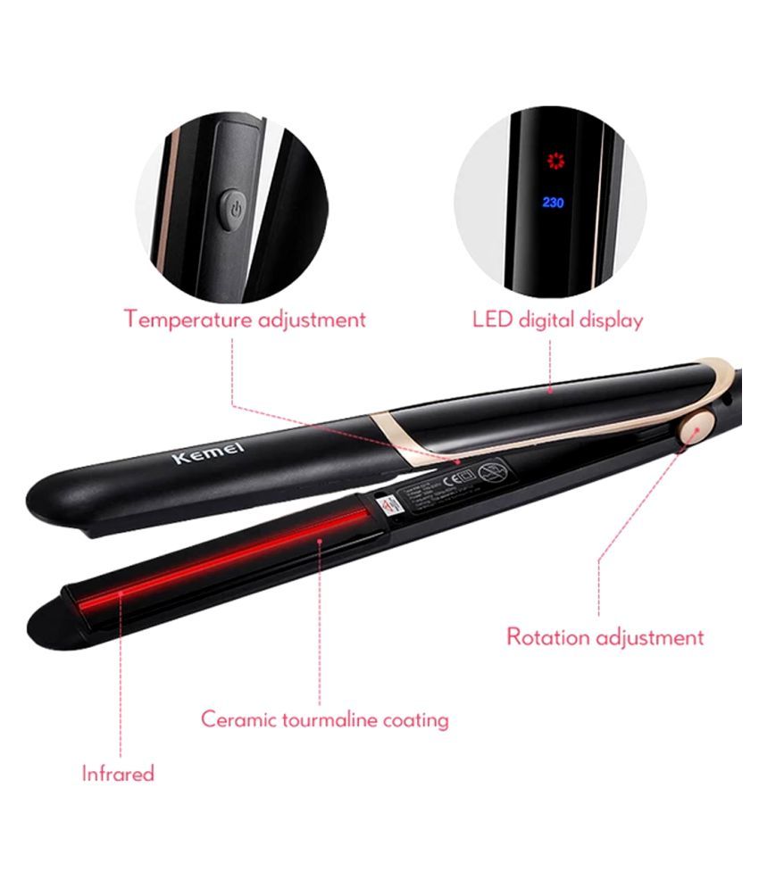 PTC Heater Instant Heat Up Ceramic Hair Straightener Infrared Iron For ...