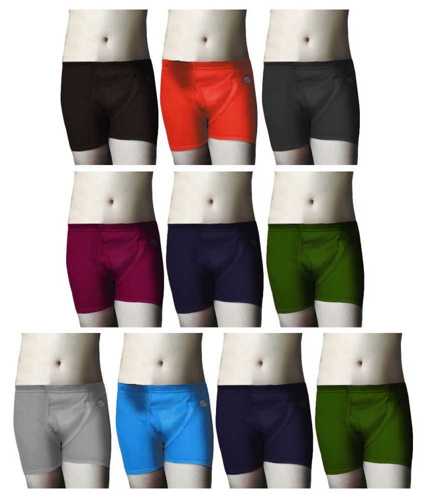     			Rupa Frontline Interlock Cotton Multicolour Inner Elastic Drawers/Underwear for Kids/Boys - Pack of 10
