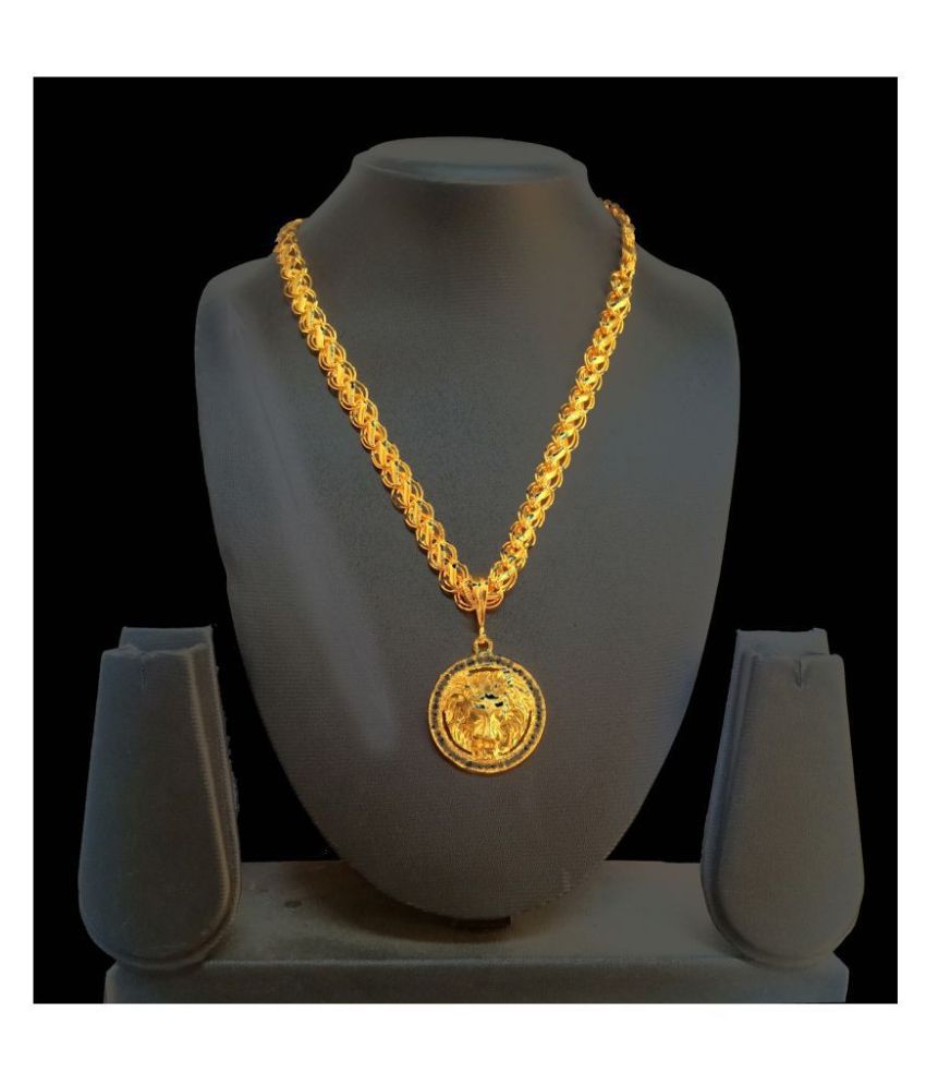     			SHANKH-KRIVA GOLD PLATED PENDANT AND CHAIN FOR MEN OR BOYS-100363