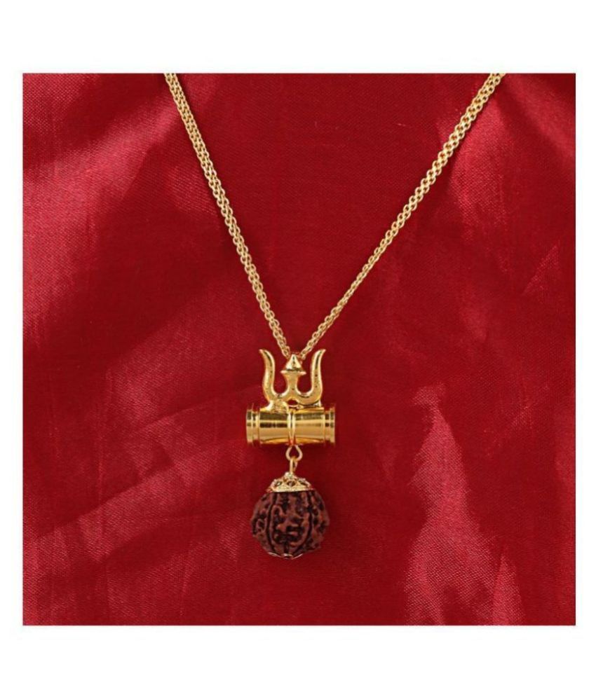 trishul damru gold pendant