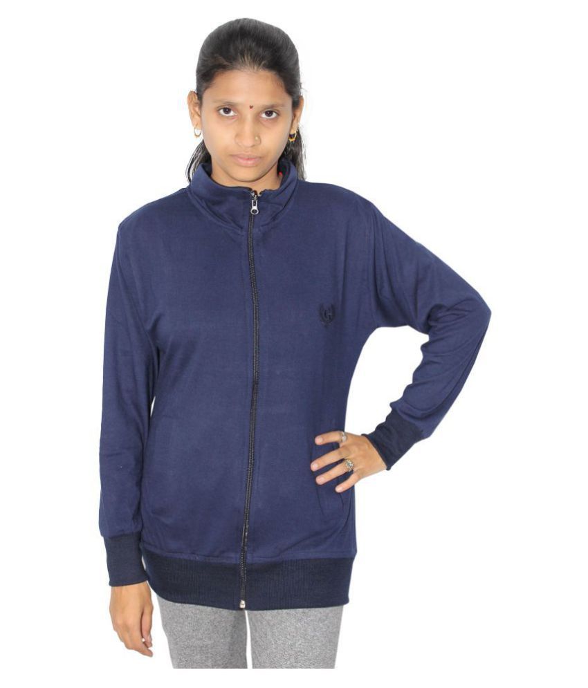     			Goodluck Cotton Blend Navy Over coats