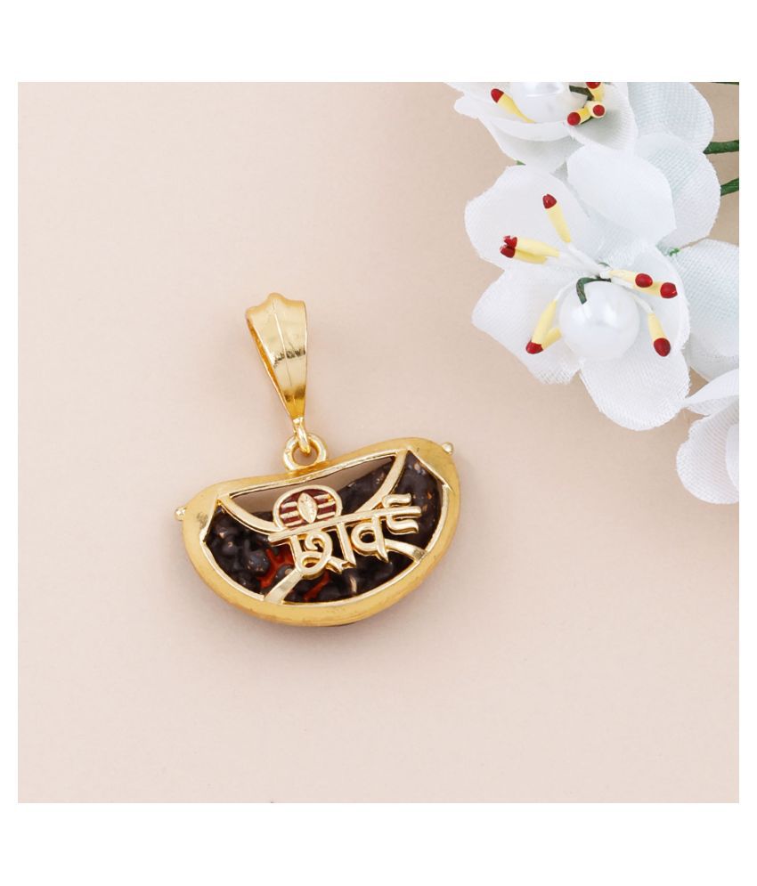     			SILVER SHINE Gold Plated Classic designer Pendant Locket Shiv Trishul Pendant  Jewellers For Man And Boy