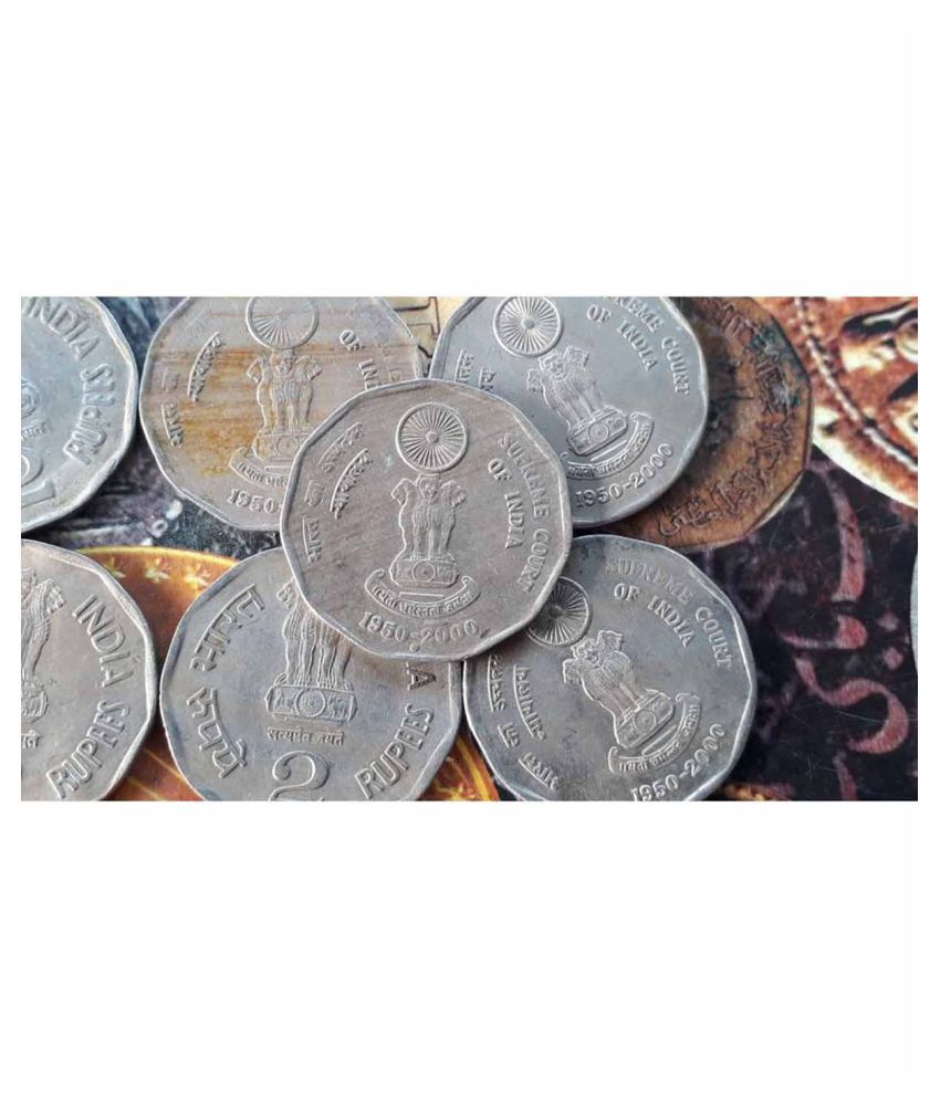     			MANMAI - 50 Pieces LOT - 2 Rs (Supreme Court) COMMEMORATIVE Copper-nickel 50 Numismatic Coins