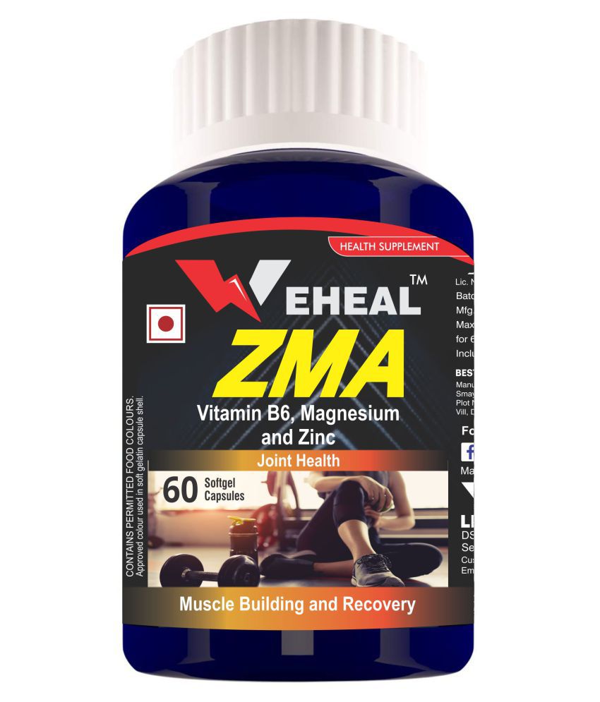 WEHEAL ZMA with Zinc, Magnesium and Vitamin B6 Capsule 60 no.s
