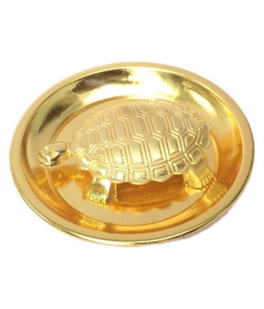     			KESHAV Vaastu/Fengshui Tortoise/Turtle for Good Luck with Plate-Brass ,Standard,Golden Vastu Feng Shui Golden Metal Turtle Tortoise