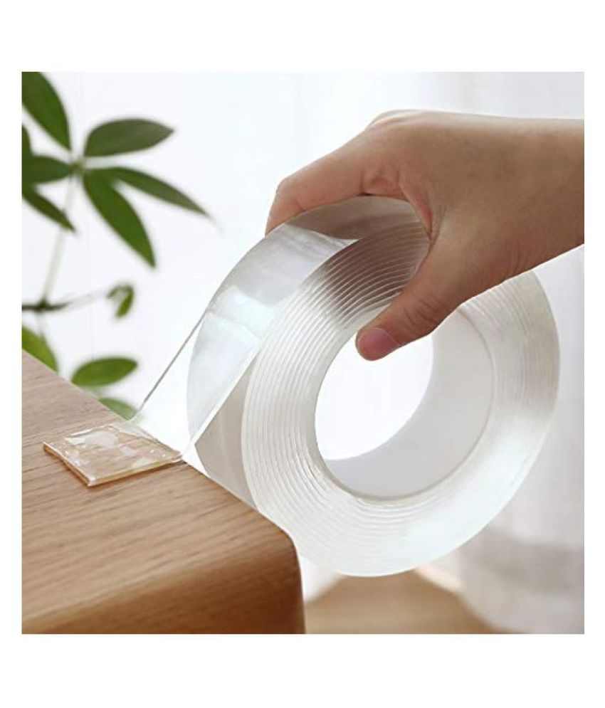     			Double Sided Adhesive Silicon Tape | Transparent | Heavy Duty | Heat Resistant | Multi Functional | Washable | Sticky | No Trace | Anti-Slip Gel | Nano