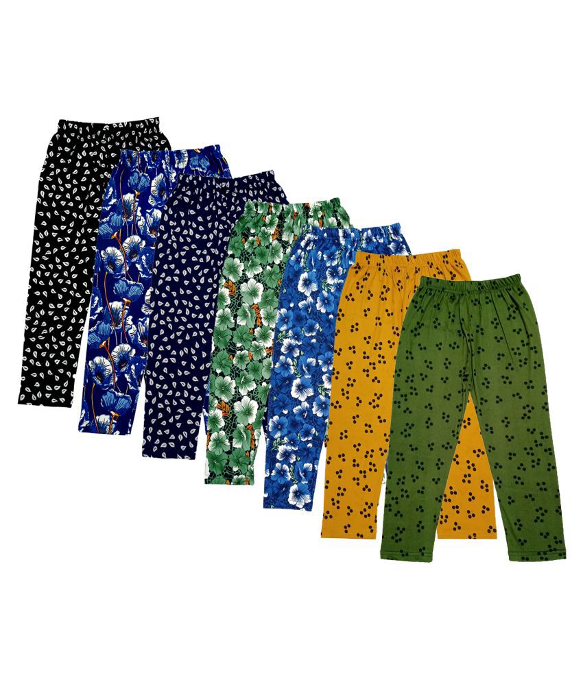 Indistar Girls Super Soft and Stylish Cotton Printed Legging Pack of 4