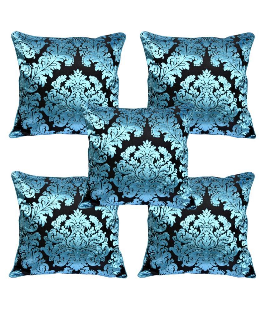     			INDHOME LIFE Set of 5 Velvet Cushion Covers 40X40 cm (16X16)