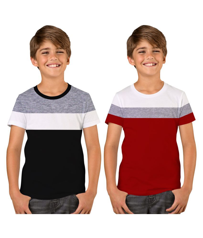     			Luke and Lilly Pack of 2 Boys 100% Cotton T-Shirt ( Multi Color )