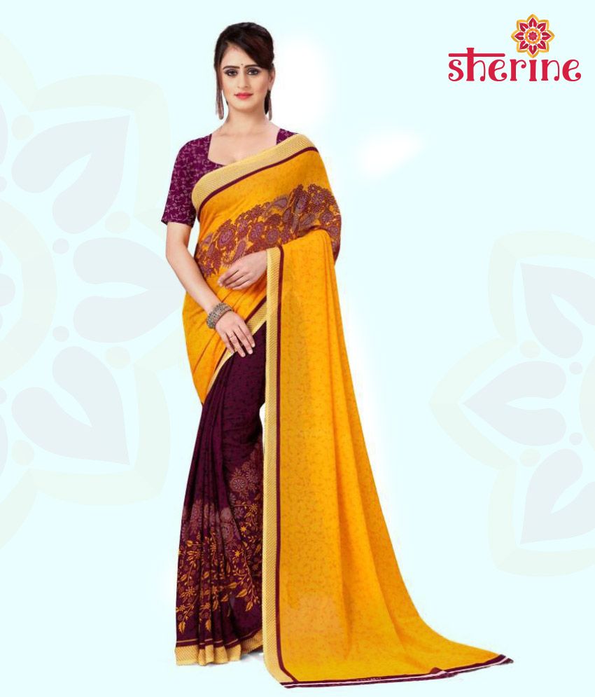     			ANAND SAREES - Multicolor Georgette Saree With Blouse Piece (Pack of 1)