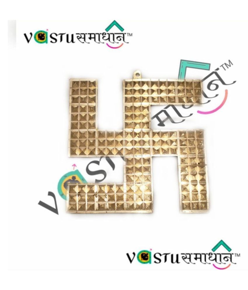     			VASTU SAMADHAN  - Pure Brass  Swastik 108 Pyramid  to Protects From Negativity & Vastu  Dosh Nivaran    ( 8 Inch )   ( 385 Gram )