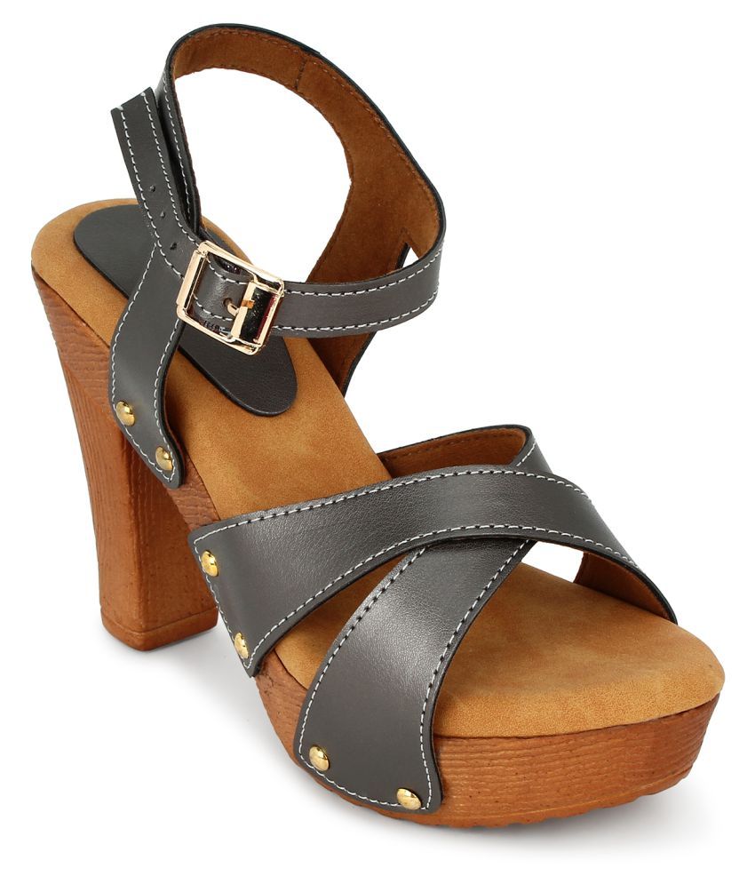 Footster Gray Cone Heels Price in India- Buy Footster Gray Cone Heels ...