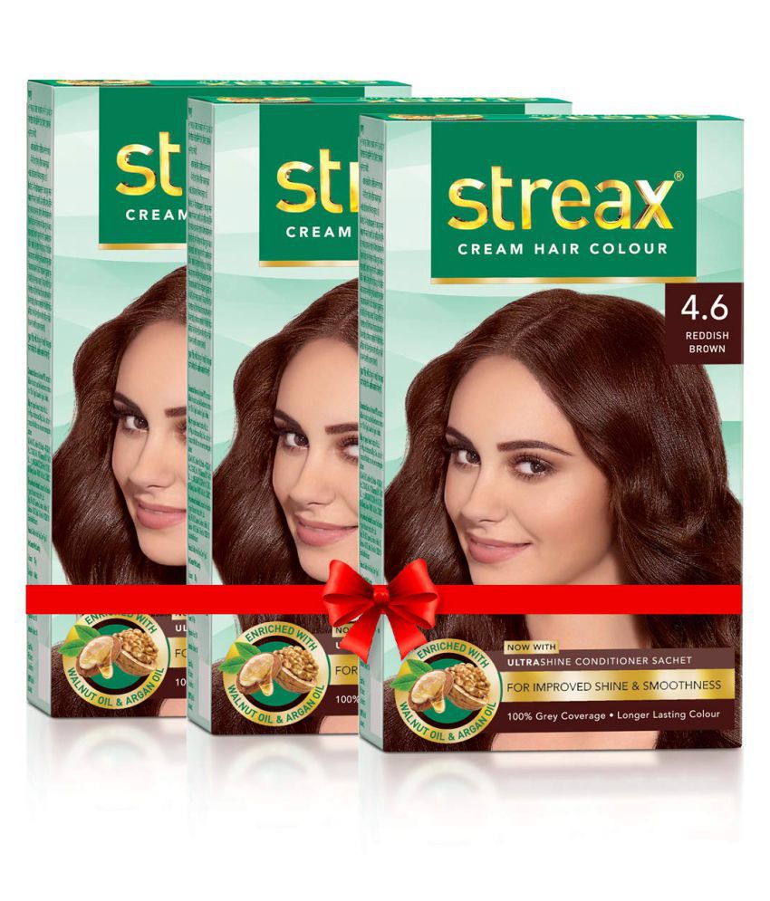 Streax Cream Permanent Hair Color Brown Reddish Brown  60 mL Pack of 4:  Buy Streax Cream Permanent Hair Color Brown Reddish Brown  60 mL Pack of  4 at Best Prices in India - Snapdeal
