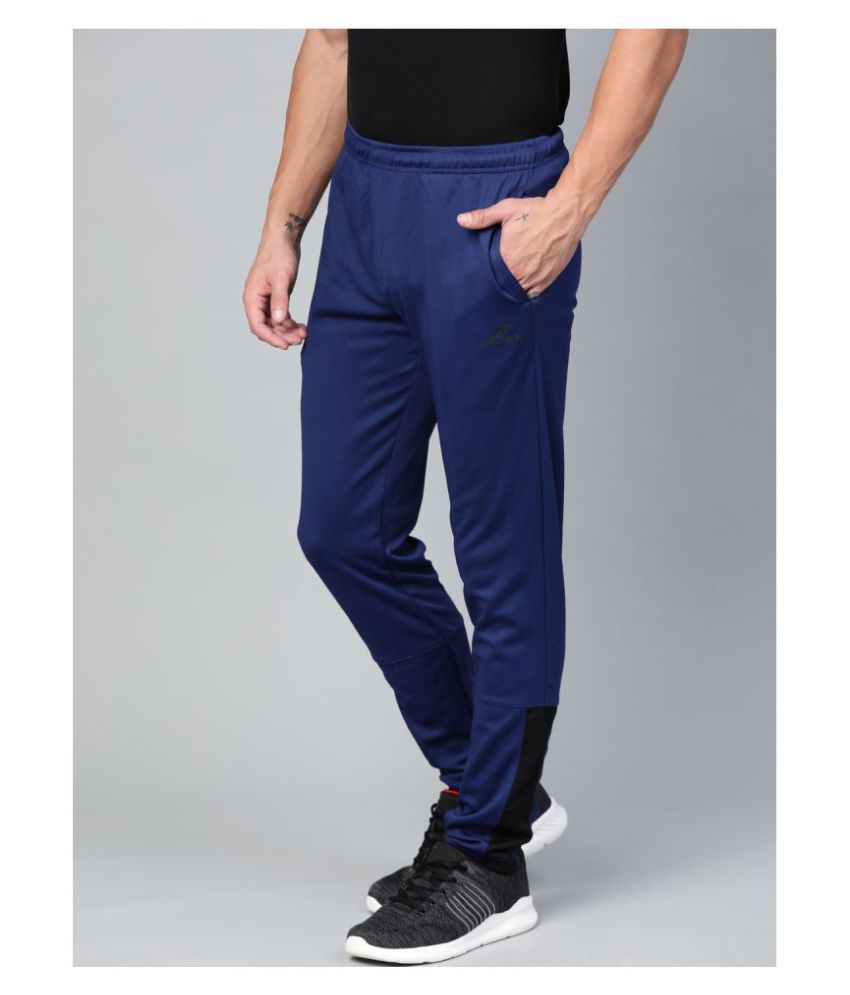 Blue Polyester Men's Sports Trackpants 