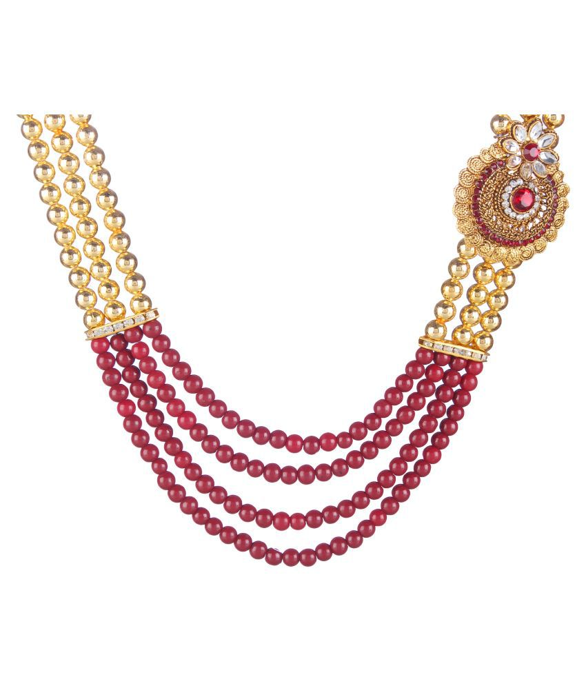 Darshini Designs Alloy Golden Traditional Necklace Long Haram - Buy ...