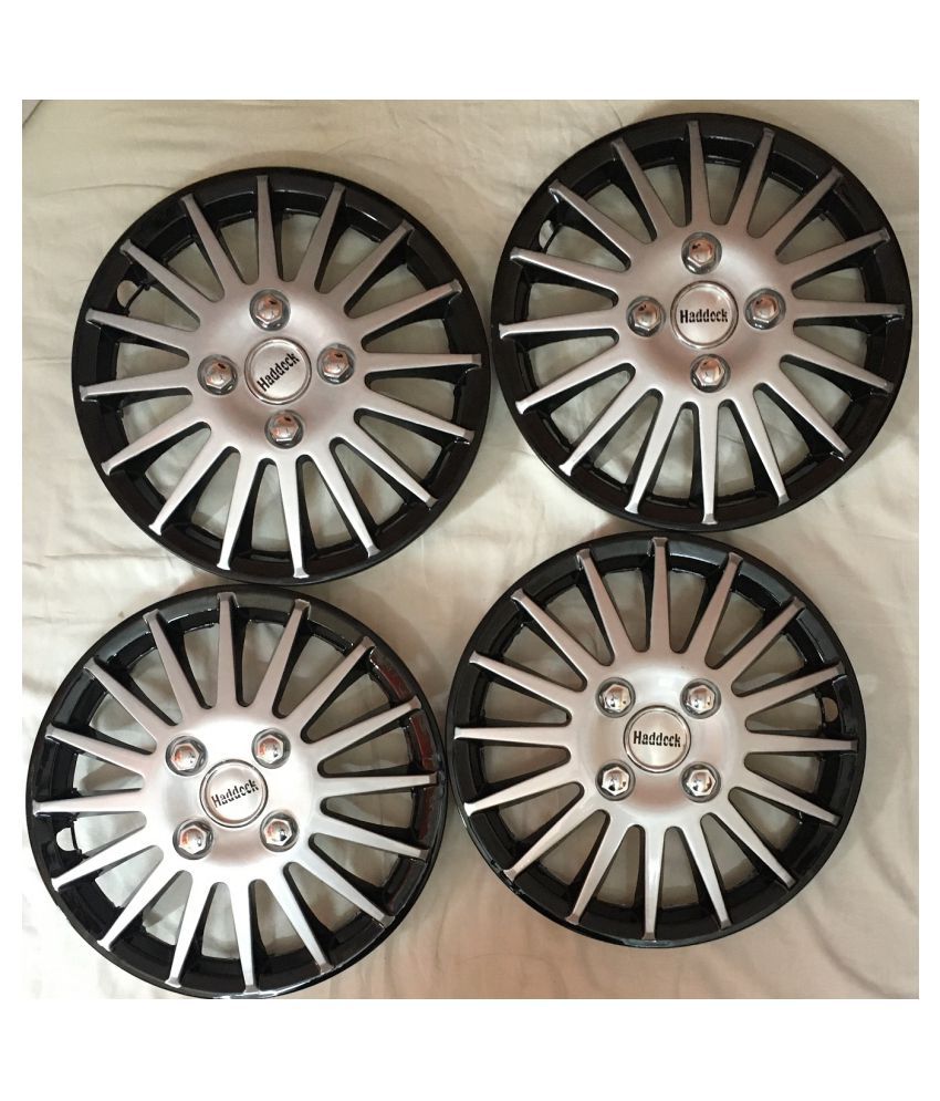 HADDOCK Silver & Black 35.02 Car Wheel Covers 4 Buy HADDOCK Silver