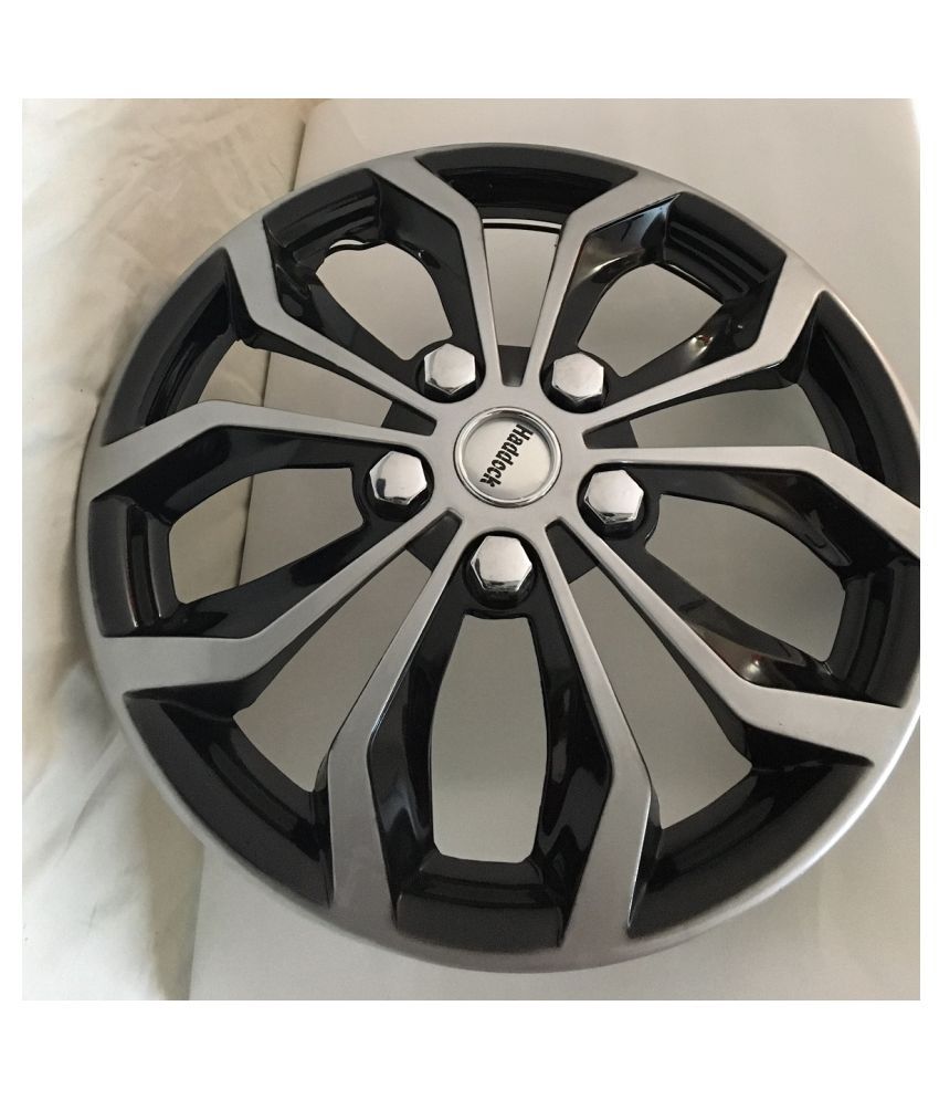 HADDOCK Silver & Black 37.56 Car Wheel Covers 4 Buy HADDOCK Silver