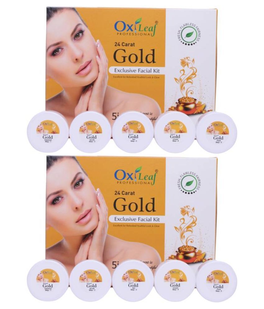     			Oxileaf 24 Carat Gold Exclusive Facial Kit 360 g Pack of 2