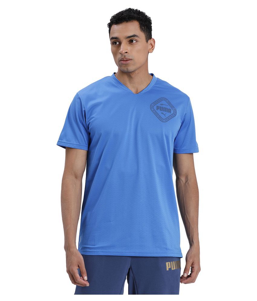 Puma Blue Polyester T-Shirt Single Pack - Buy Puma Blue Polyester T ...