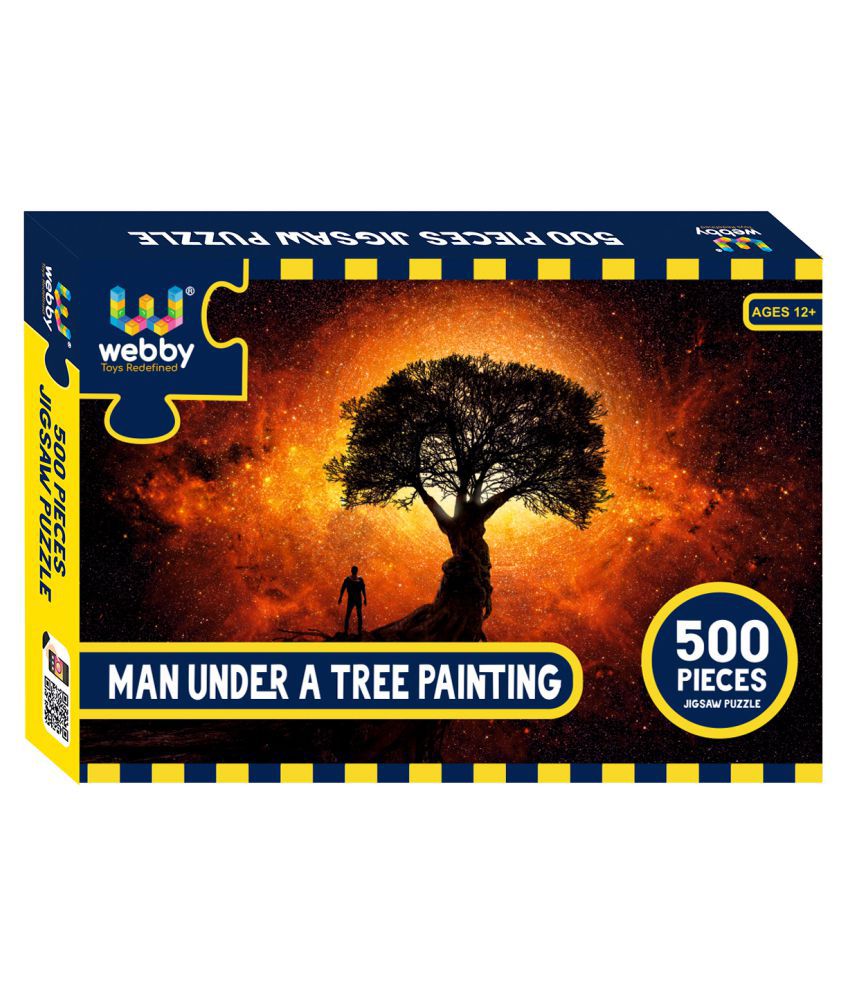     			Webby Man Under A Tree Painting Cardboard Jigsaw Puzzle, 500 Pieces