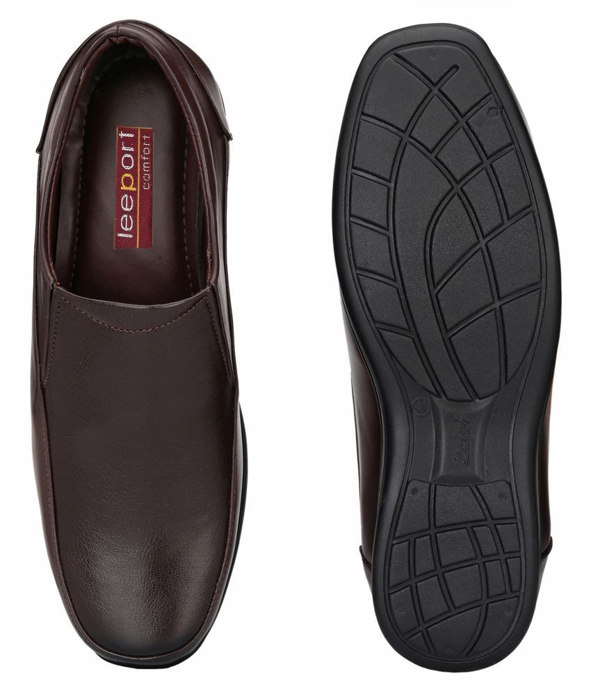 Buy Leeport - Brown Men's Slip On Formal Shoes Online at Best Price in ...