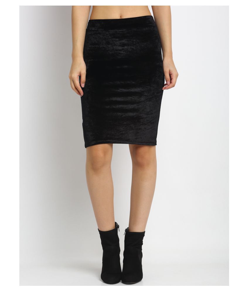 Buy NEUDIS Polyester Pencil Skirt - Black Online at Best Prices in ...