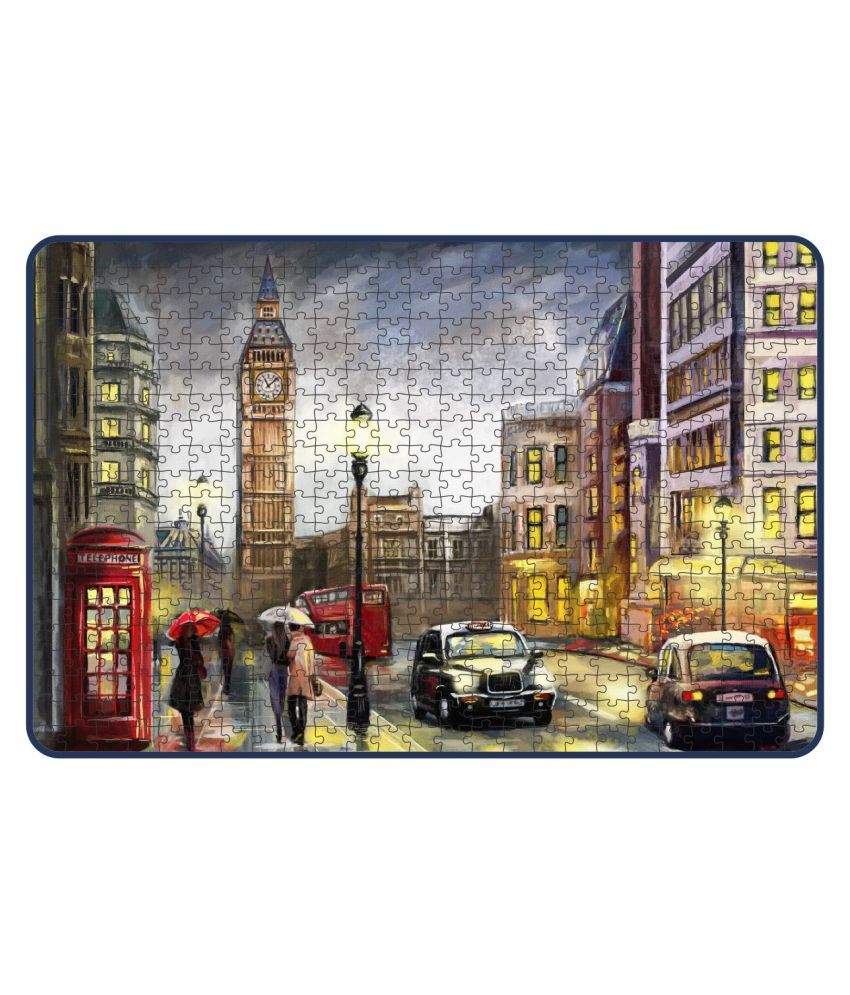     			Webby The London Street Painting Wooden Jigsaw Puzzle, 500 Pieces