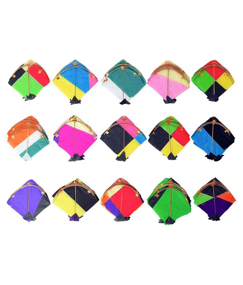     			kites small ( size 10 cm x 10 cm ) , pack of 60, used for decorations, art & craft, lohri decoartions- Multi color