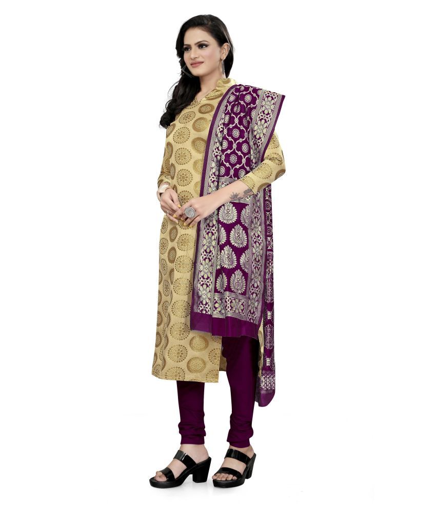 banarasi silk unstitched suit