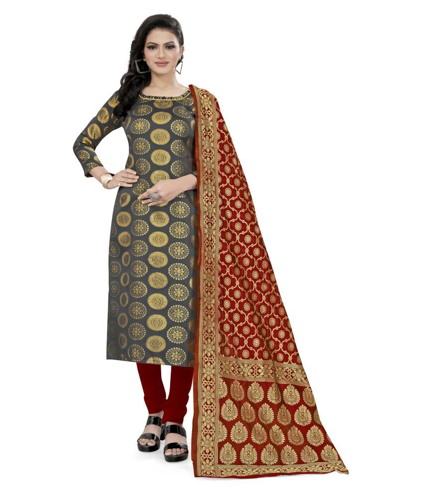banarasi silk unstitched suit