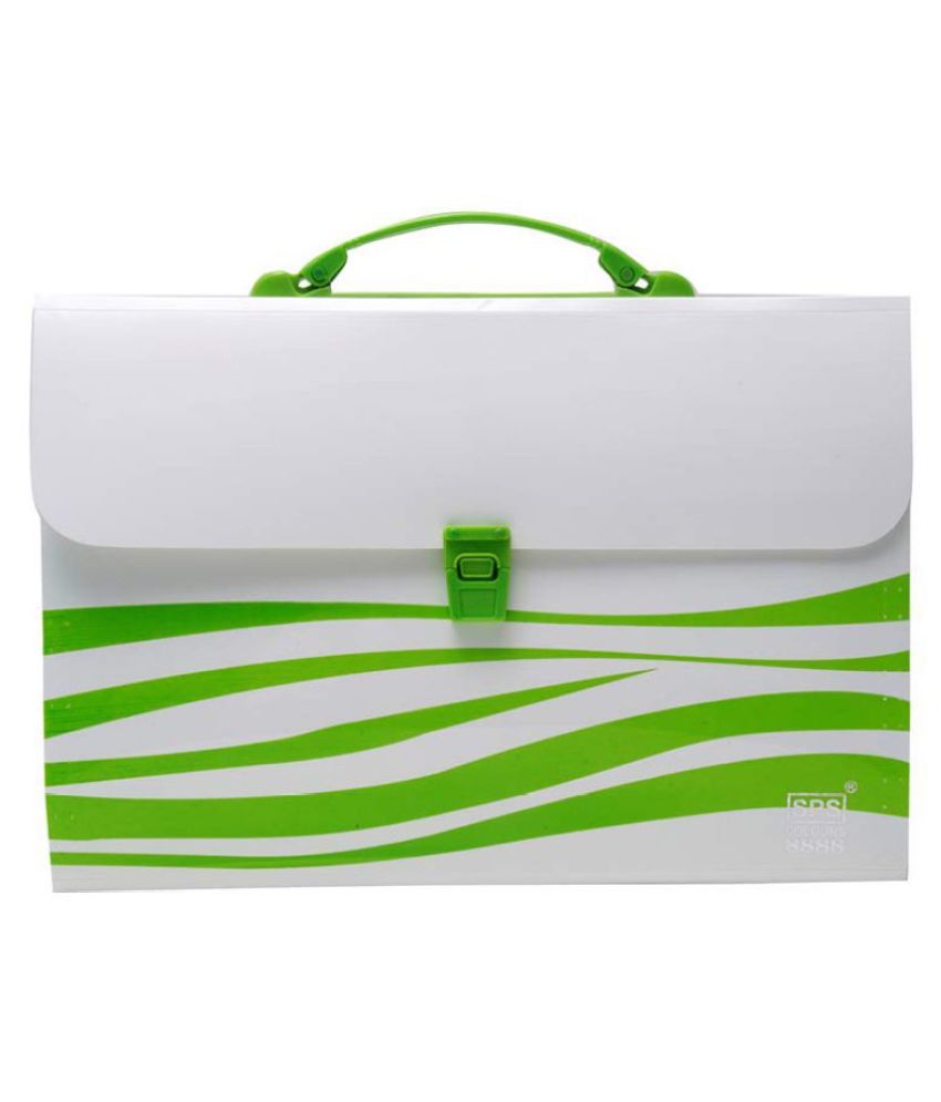     			RANGWELL Presents Plastic File Folder F/C Expanding Bag with Handle (GREEN/Multicoloured (AKSHAR ENTERPRISES)