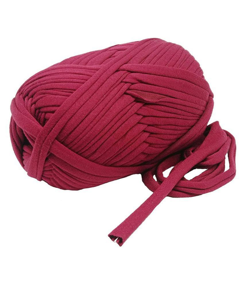     			T-Shirt Yarn Carpet, Knitting Yarn for Hand DIY Bag Blanket Cushion Crocheting Projects TSH New 100 GMS (MAHROON)