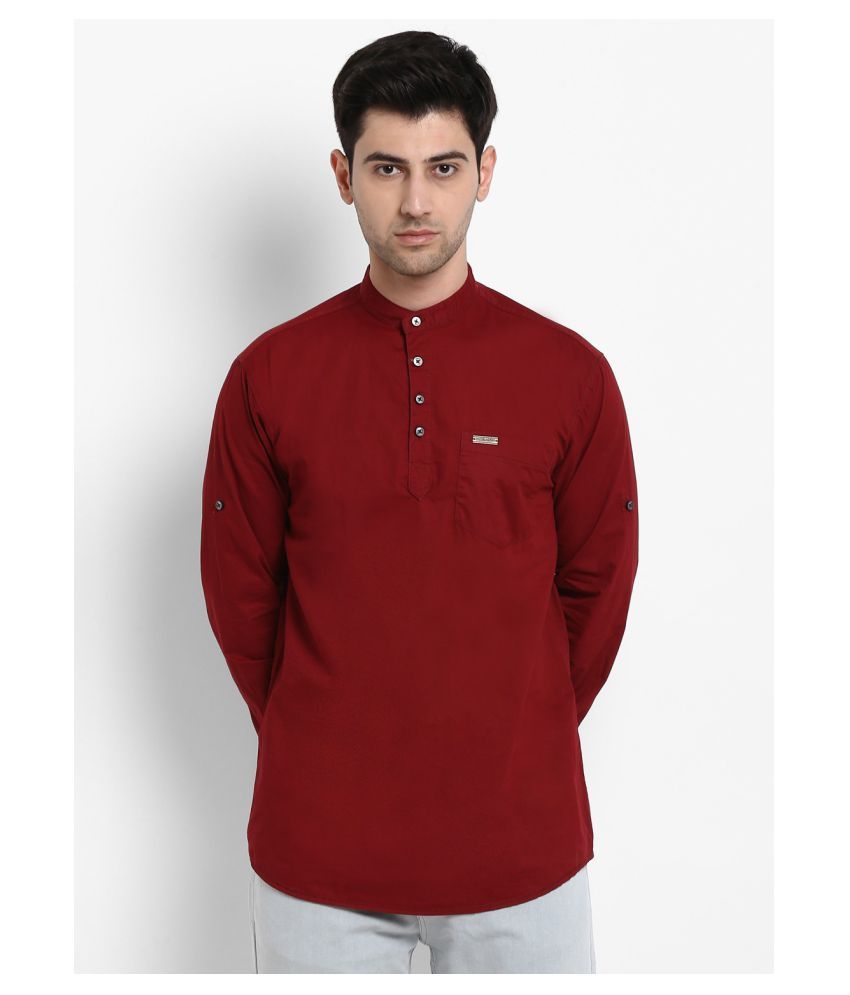     			Urbano Fashion 100 Percent Cotton Maroon Shirt