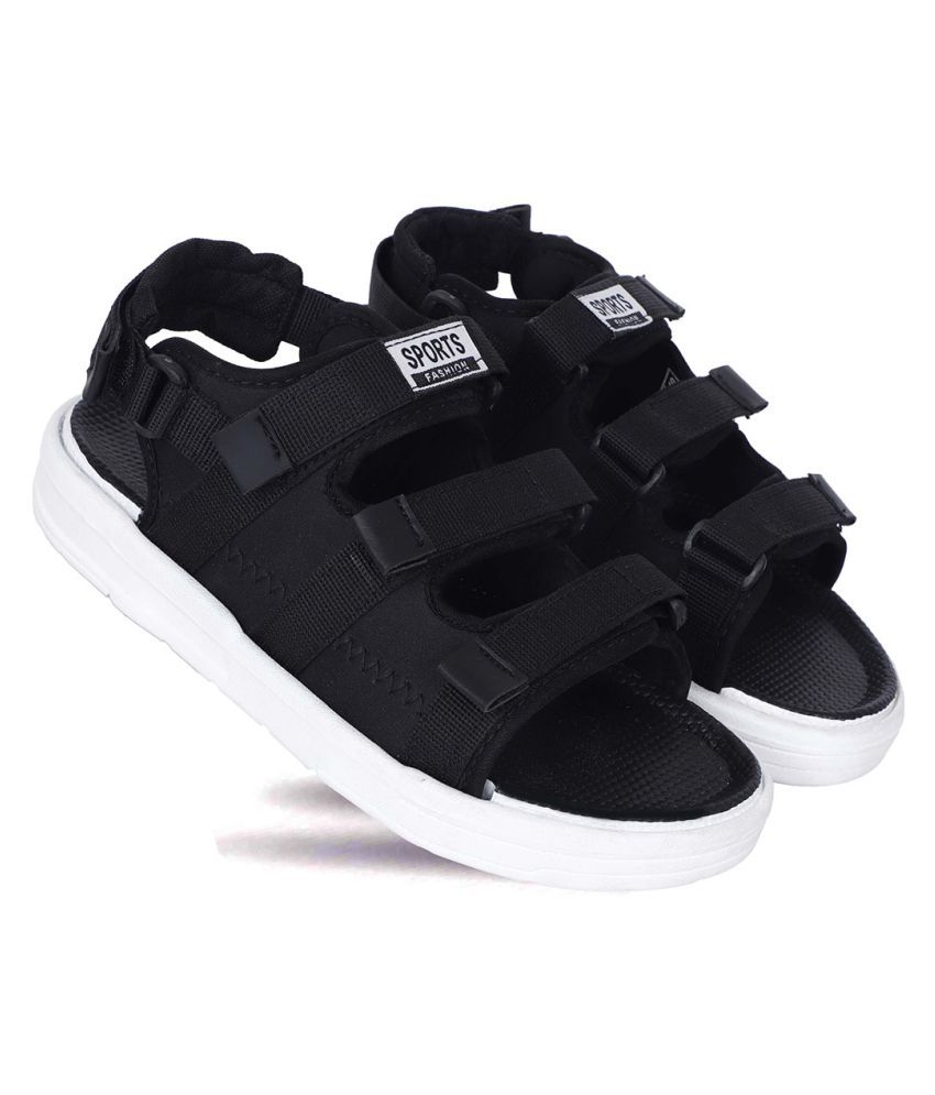 aadi men black sandals