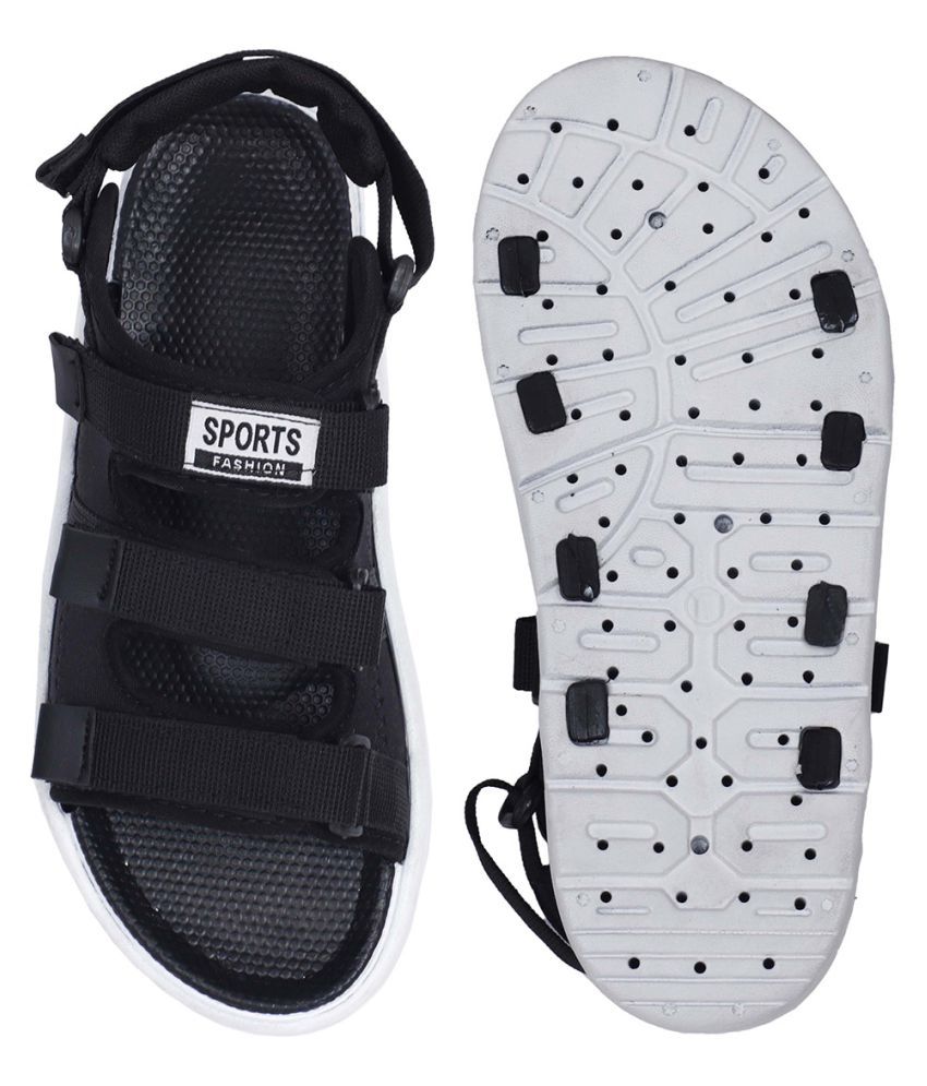 aadi men black sandals