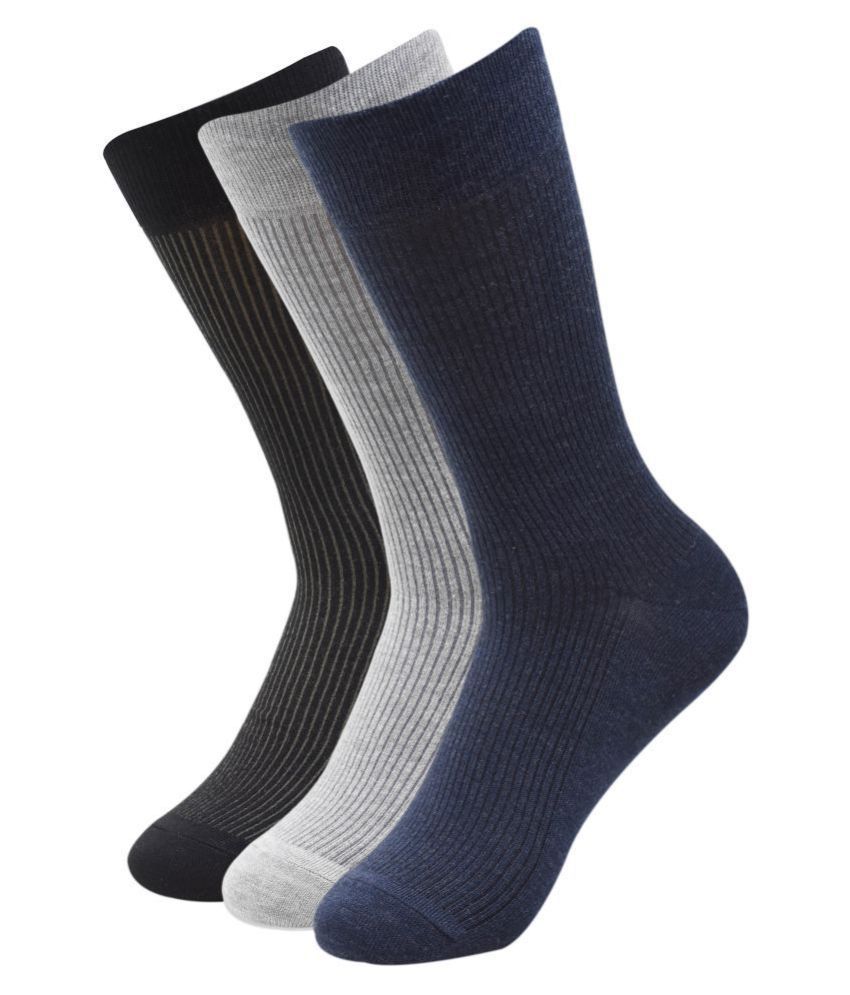 Balenzia - Cotton Men's Striped Multicolor Full Length Socks ( Pack of 3 )