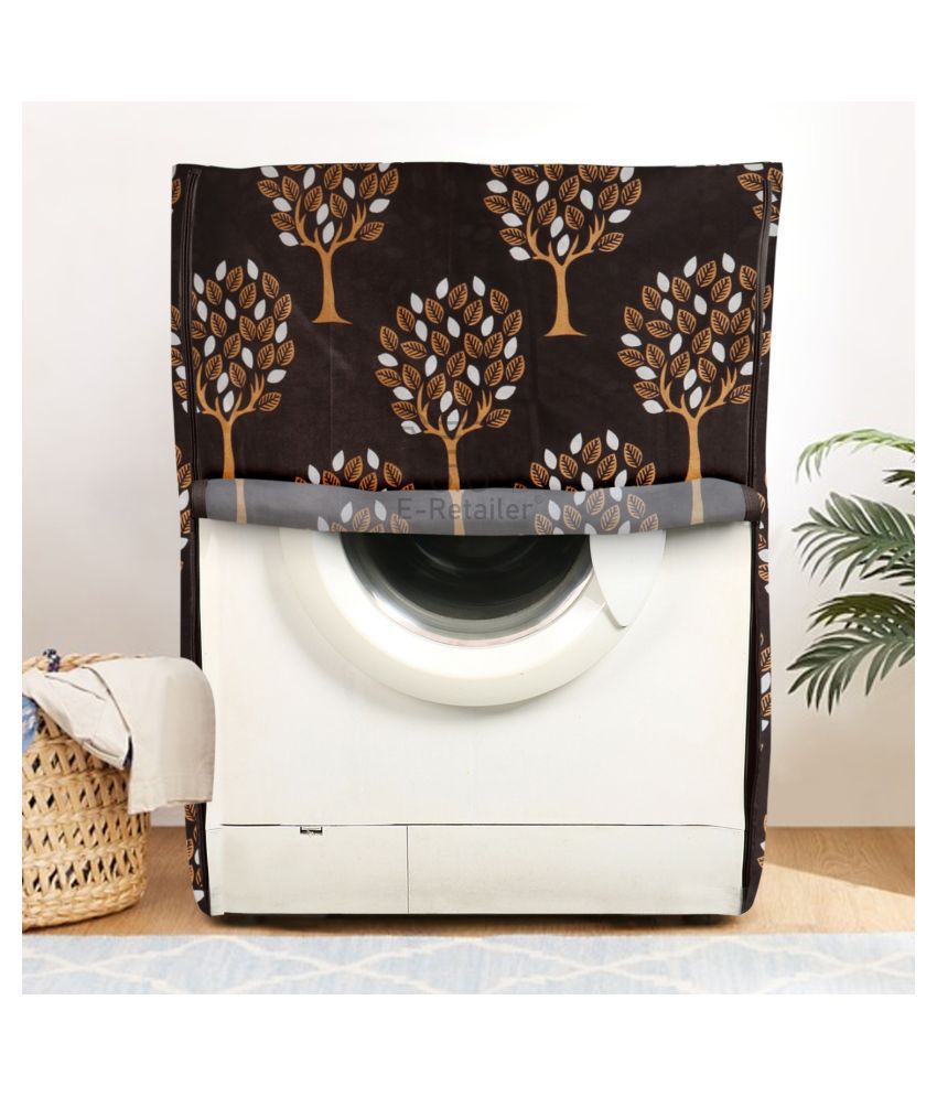     			E-Retailer Single Polyester Brown Washing Machine Cover for Universal 8 kg Front Load