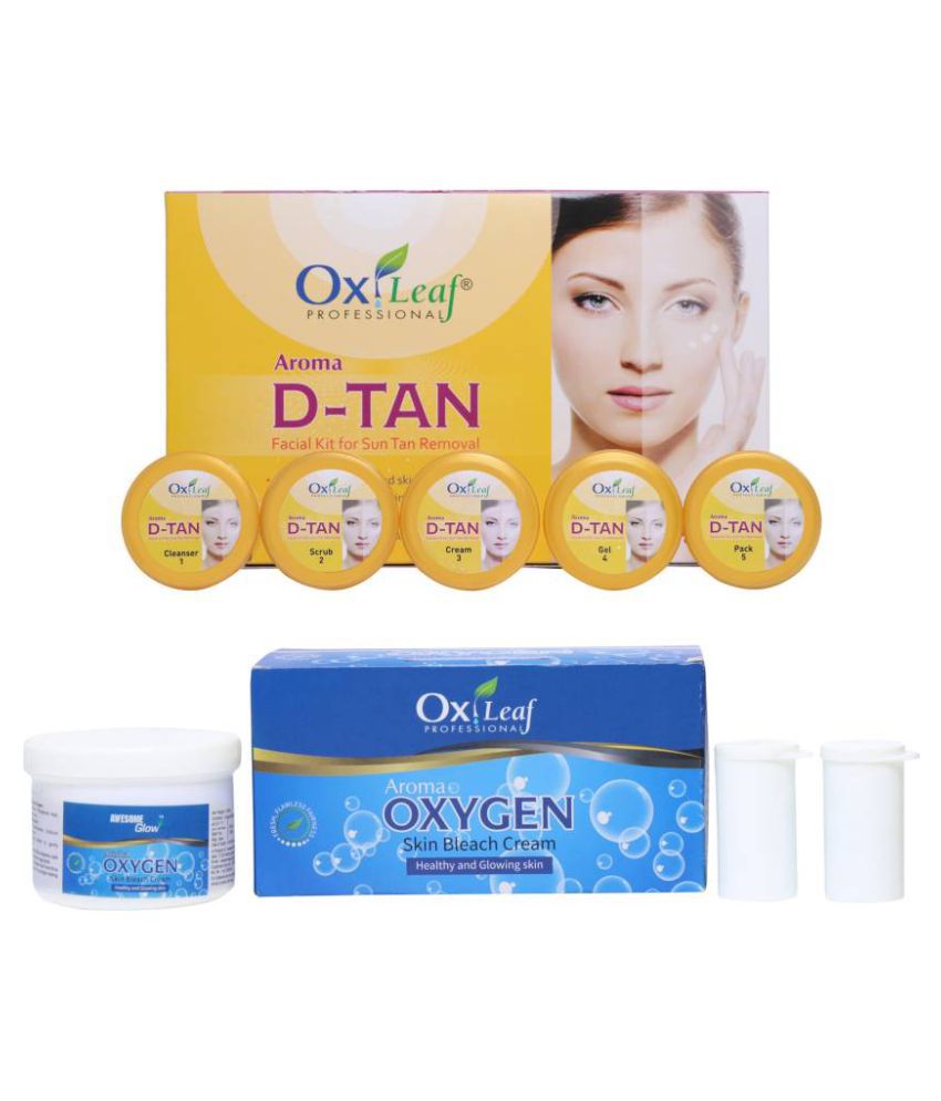     			Oxileaf Aroma D-Tan & Oxygen Bleach Cream Facial Kit 1000 g Pack of 2