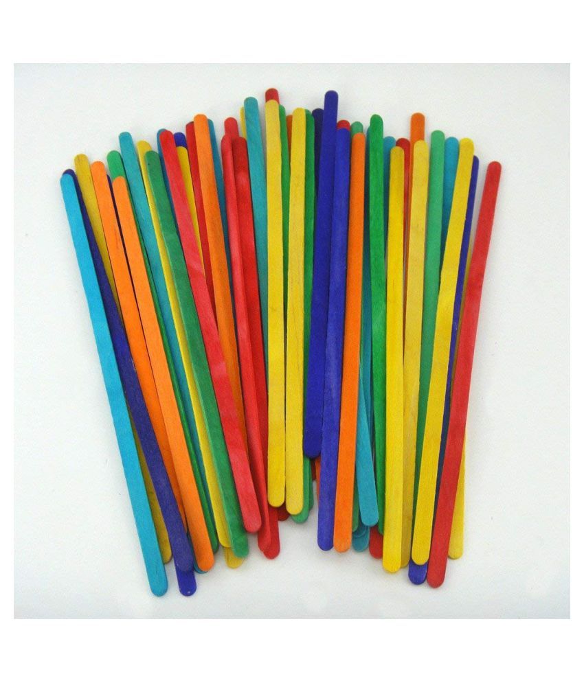     			Vardhman Ice cream sticks long 7.5 " (19 cm, Multicolour) - Pack of 100