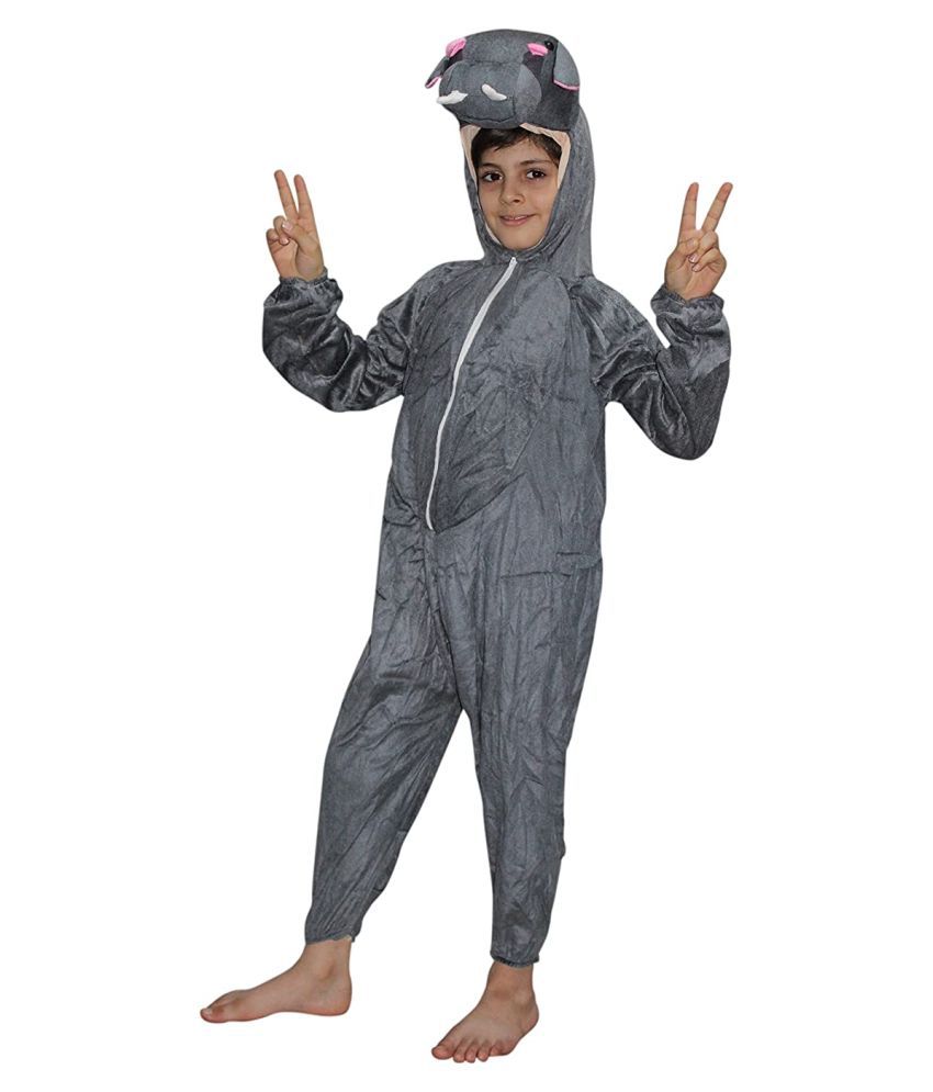     			Kaku Fancy Dresses Hippo Water Animal Costume -Grey,  for Boys & Girls