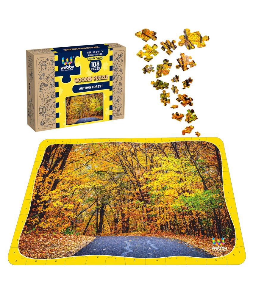     			Webby Autumn Forest Wooden Jigsaw Puzzle, 108 Pieces