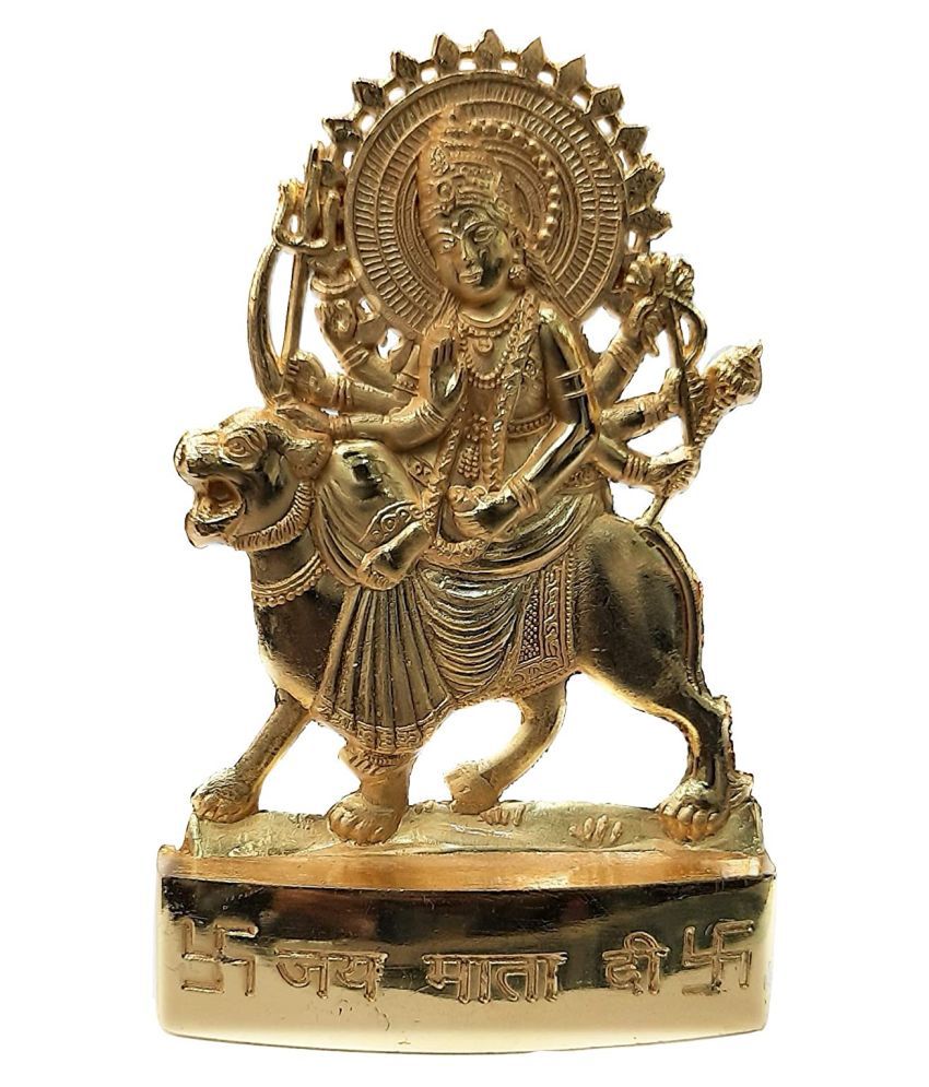     			rudradivine - Goddess Durga Brass Idol -14 cm