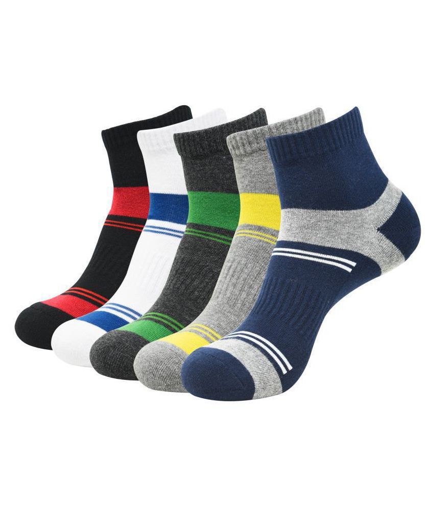 Balenzia - Cotton Men's Colorblock Multicolor Ankle Length Socks ( Pack of 5 )