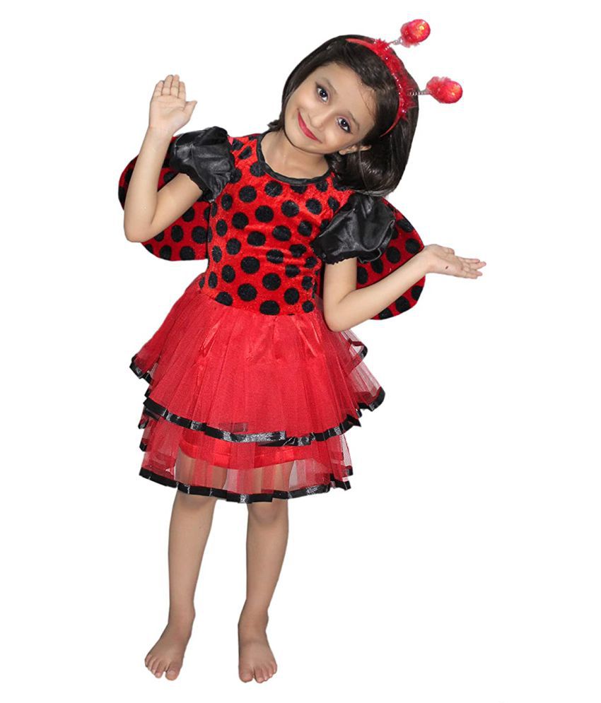     			Kaku Fancy Dresses Red Lady Bird Girl Insect Costume -Red, for Girls