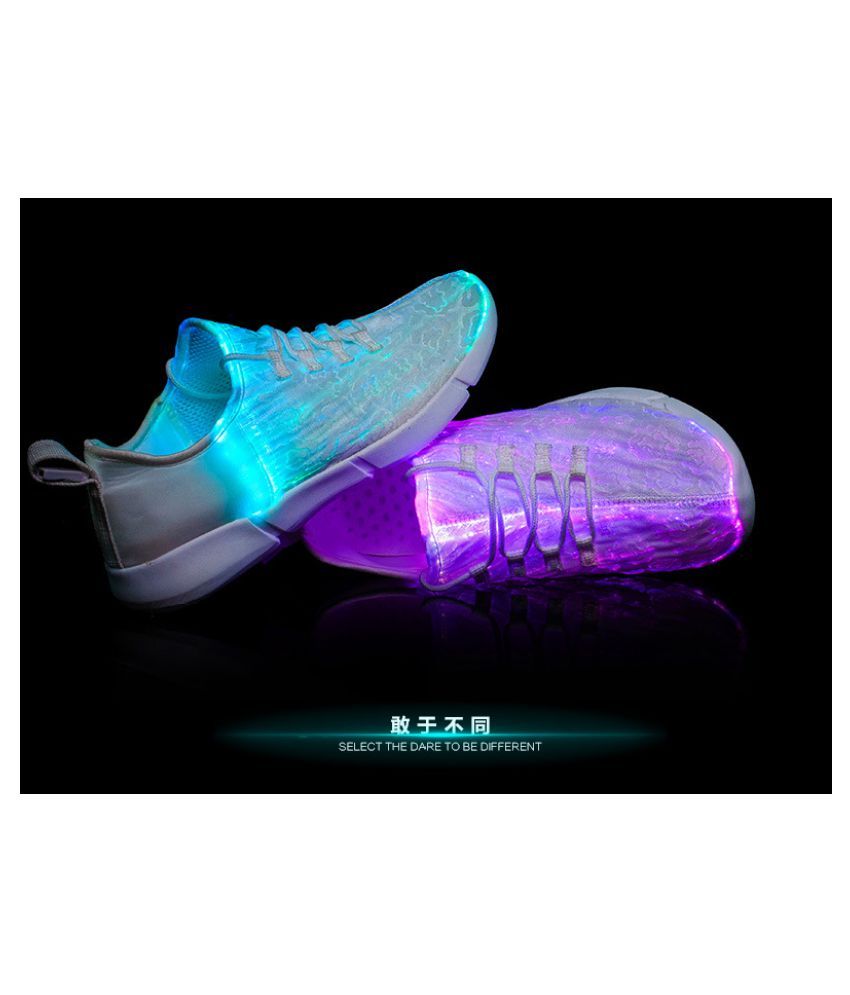 Mr.SHOES FULL LED FIBEROPTIC White Running Shoes Buy Mr.SHOES FULL